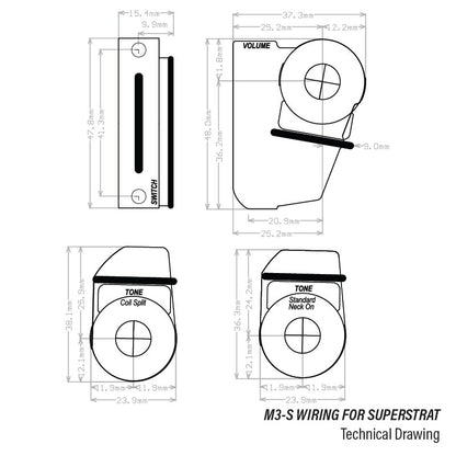 M3-S | S-Style Wiring for HSS, HSH, HHH, SSS Superstrat